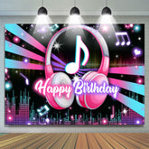 Musik Kopfhörer Funkeln Beleuchtung Glücklich Geburtstag Hintergrund